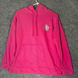 Juicy Couture Bright Pink Pullover Hoodie with Logo